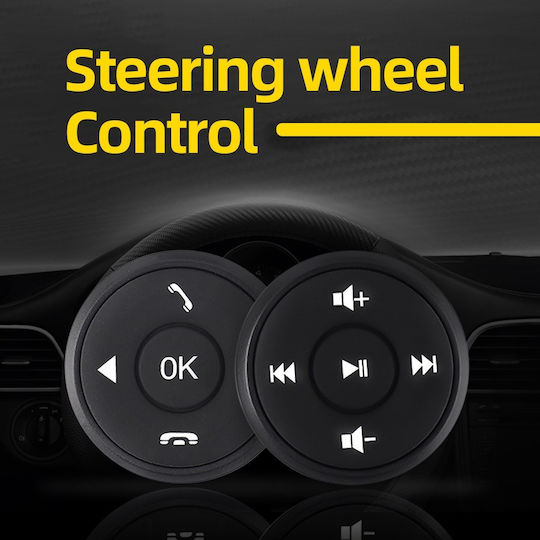 Car Steering Wheel Control (Wireless) With Independent Bluetooth (universal Screens Volume Monitors Rear Wheel 1 2 Din Bt Oem Rechargeable Bt Radio Screen Music Wireless Phone Calls)