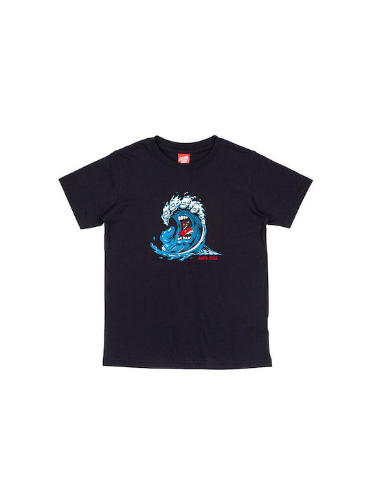 Santa Cruz Screaming Wave T-shirt Παιδικό Black