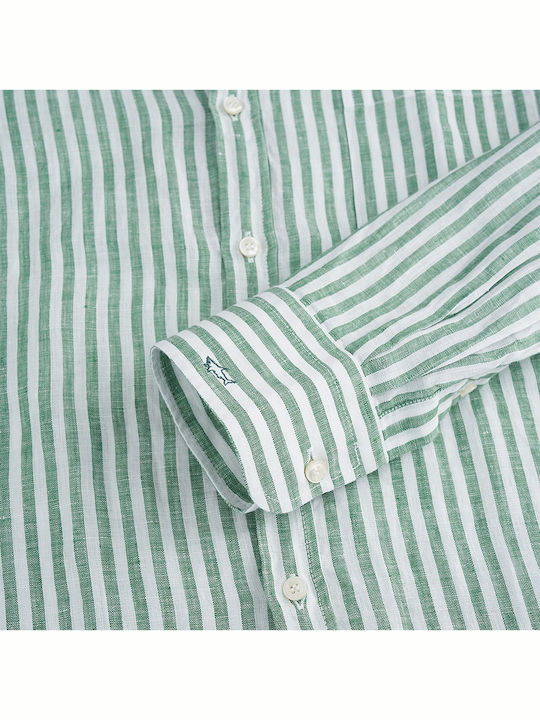 Herrenhemd Paul&shark Green Leinen 24413256r-vb9 Regular Fit