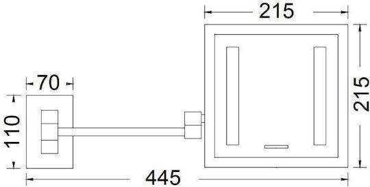 Luminor FD02-100 Μεγεθυντικός Καθρέπτης Led 21.5x21.5cm Μπρονζέ Luminor FD02-100 Μεγεθυντικός Καθρέπτης Led 21.5x21.5cm Μπρονζέ