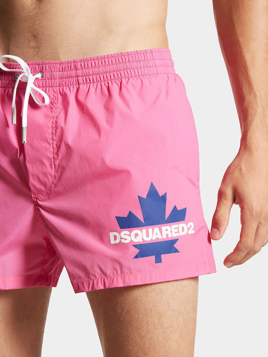 Dsquared2 Ανδρικο Μαγιο Σορτς Leaf Boxer Midi Pink D7b5f5600