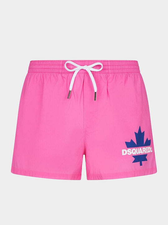 Dsquared2 Ανδρικο Μαγιο Σορτς Leaf Boxer Midi Pink D7b5f5600