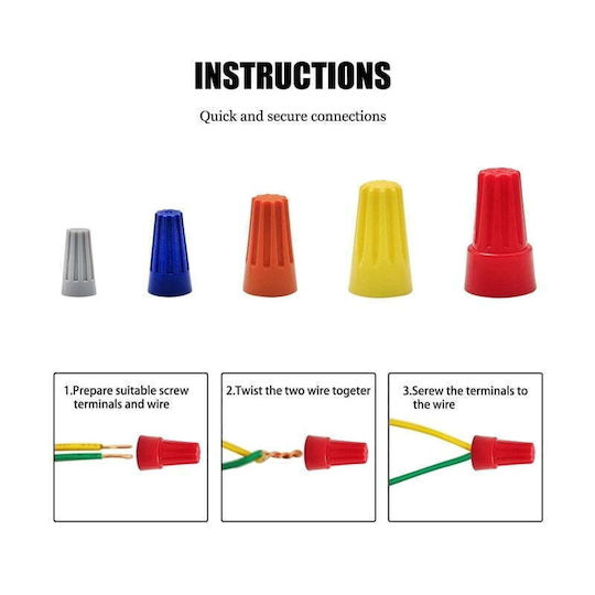 Rchang Twist On Electrical Cable Connectors With Nut Connectors - Cable Plug 158pcs W14610 56123