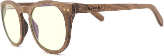 Daponte Holzartiges Brillengestell Blau WΟ 0702