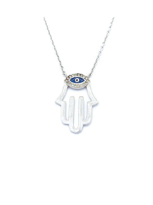 PS Silver Necklace Eye from Silver with Zircon