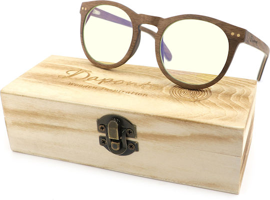 Daponte Holzartiges Brillengestell Blau WΟ 0702