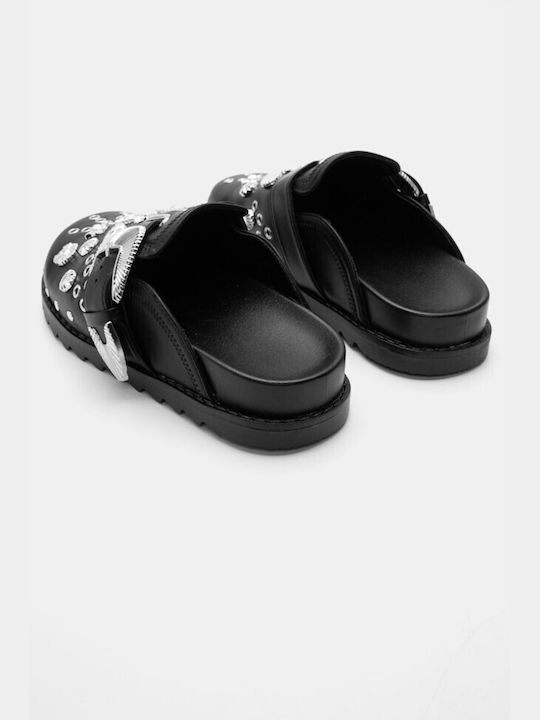 Clogs With Decorative Trooks 4110501-black