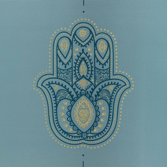 Bodhi Yoga Mat Leela with "hamsa" line - Light Blue 183 X 60 Cm, 4.5 Mm Weight: 1,4 Kg