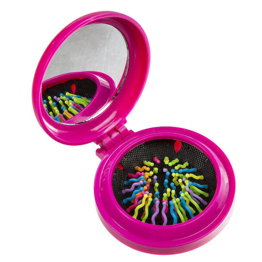 Pocket Mirror with Hairbrush Plastic Pocket Mirror Φ7cm In 6 Colors (1pcs)