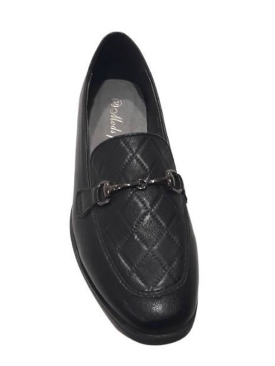 Damen Loafers aus Techno Leder B397 Schwarz - Regular Fit