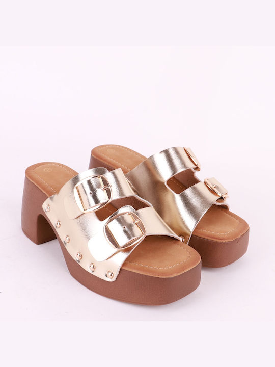 Alta Moda Mules pentru femei A8616 Gold