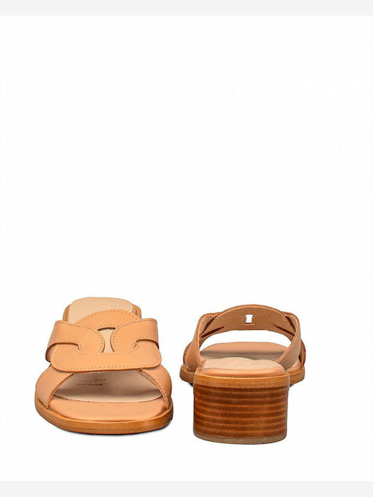 Mules din piele pentru femei Wonders D-1111 Iseo V Sand Sand Sand