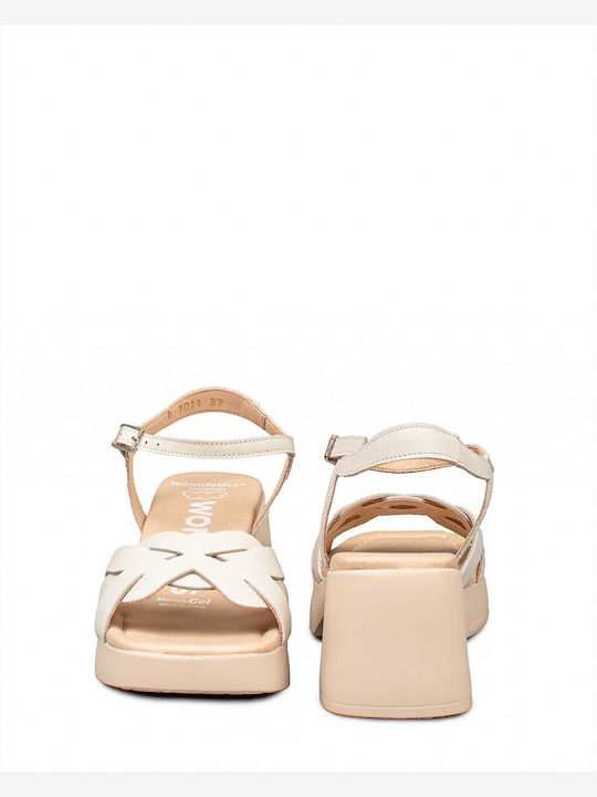 Women's Leather Sandals Wonders D-1011 Iseo V Off White_off