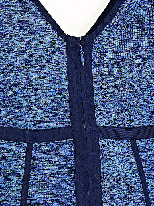 Bodycon Kleid aus besonders straffem Material Blau /blau