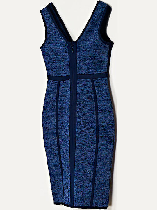 Bodycon Kleid aus besonders straffem Material Blau /blau