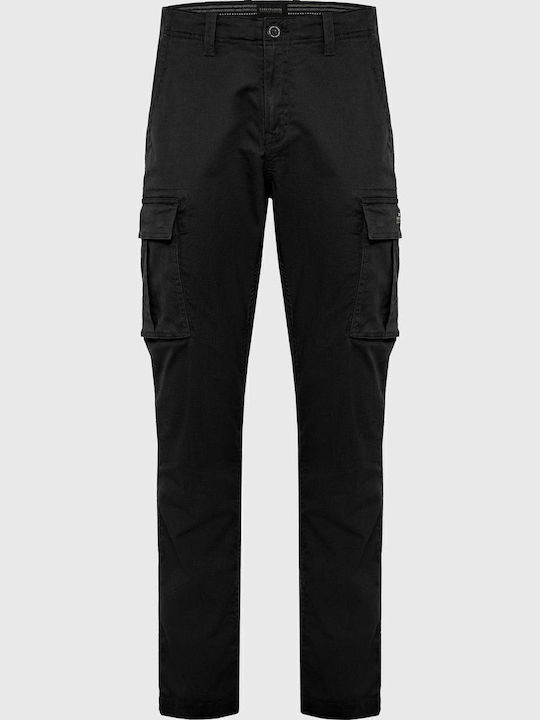 Trousers Cargo Elastic in Regular Fit Black