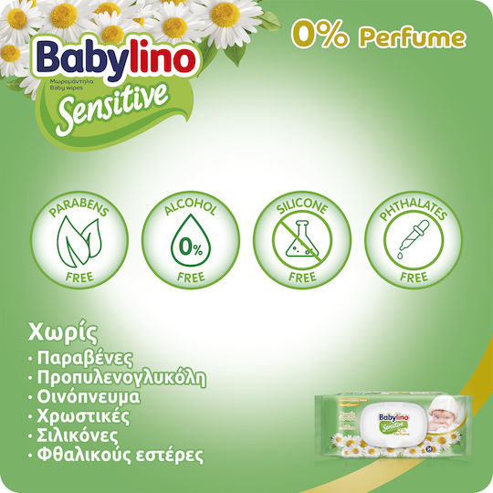 Babylino Sensitive with Chamomile Babytücher ohne Duftstoffe, Alkohol & Parabene 16x54Stk
