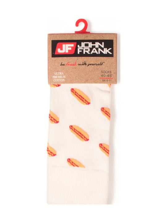 Sock Men's Hot Dog Ecru John Frank Jflsfun66-ecru Sock Men's Hot Dog Ecru John Frank Jflsfun66-ecru