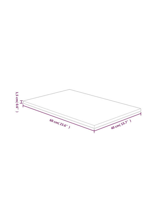Vidaxl Плот за баня Античен кафяв 60 x 40 x 1.5 см Масивно дърво - Кафяв