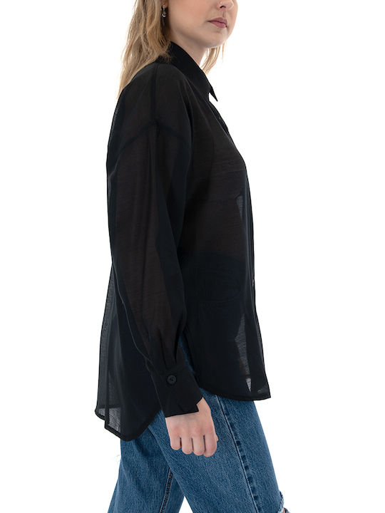 Dolce Domenica Briana See Through Longsleeve Shirt Women Dolce Domenica Μαυρο (s24-24508-black)