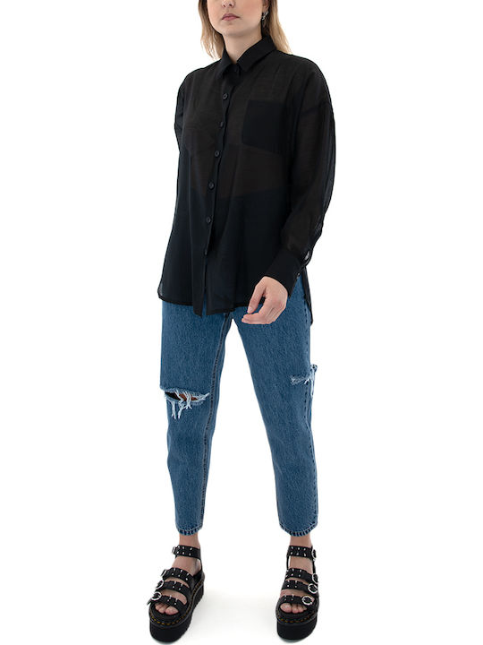 Dolce Domenica Briana See Through Longsleeve Shirt Women Dolce Domenica Μαυρο (s24-24508-black)
