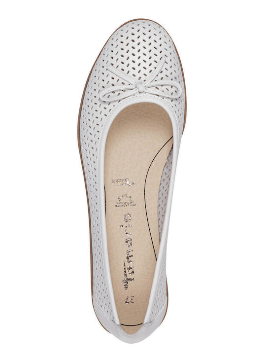 Tamaris Women's Ballerinas White Leather 1-22121-42 117 White