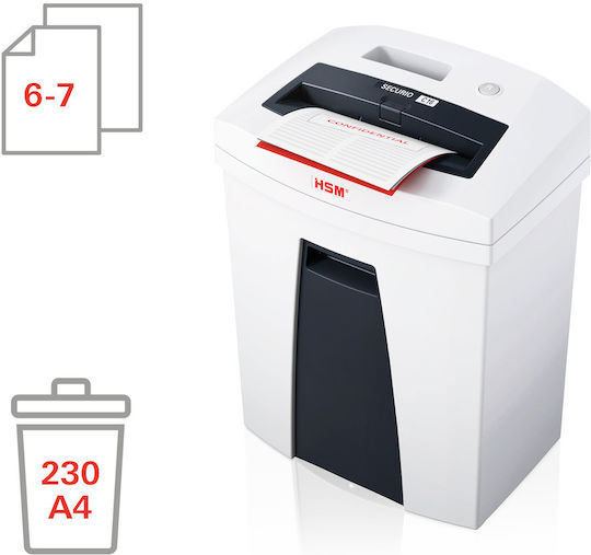 Hsm Document Shredder Cross Cut 6 - 7 Sheets With 25 L Bucket Securio C16 Document Shredder - 4 X 25 Mm