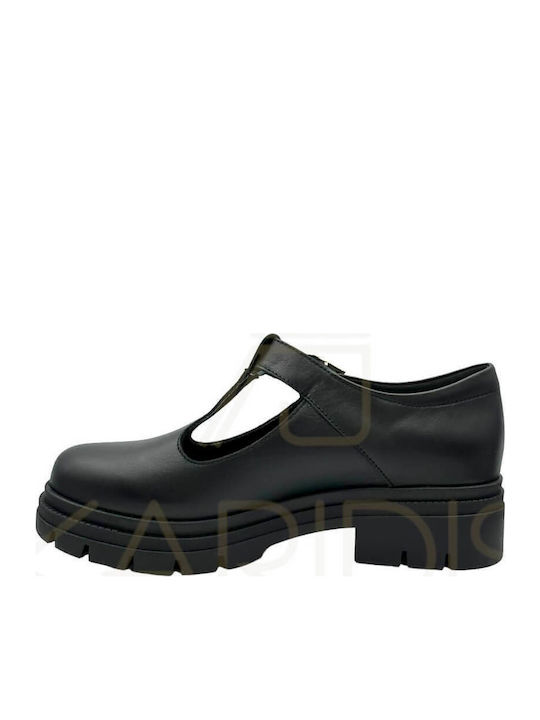 Mocasini din piele pentru femei Ragazza 0475 Negru
