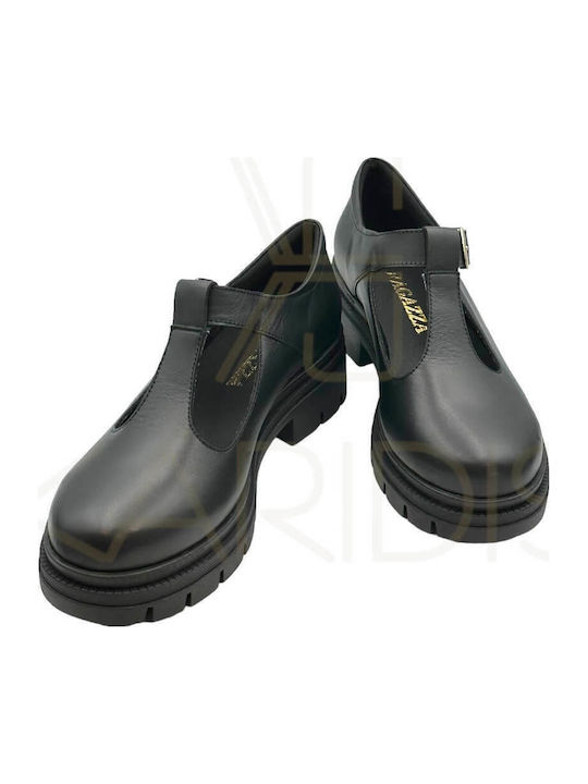 Mocasini din piele pentru femei Ragazza 0475 Negru
