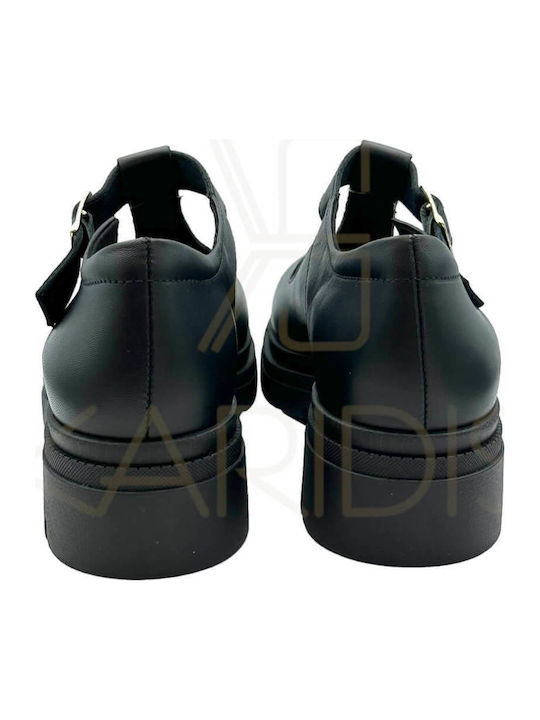 Mocasini din piele pentru femei Ragazza 0475 Negru