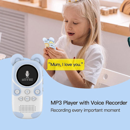 Ruizu - MP3 Player for Kids with Bluetooth 5.0 | 16GB Memory, with Earphones & Speaker | Supports FM Radio | Alarm Clock, Recording Function, Stopwatch