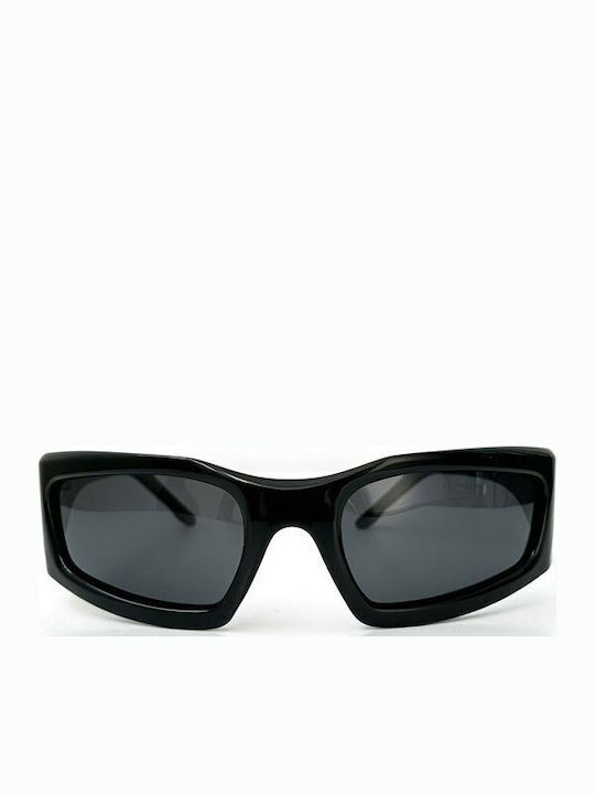 Looks Style Eyewear Unisex Γυαλιά Ηλίου με Μαύρο Κοκκάλινο Σκελετό και Πορτοκαλί Φακό 74bex-05022