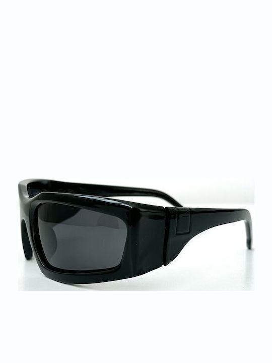 Looks Style Eyewear Unisex Γυαλιά Ηλίου με Μαύρο Κοκκάλινο Σκελετό και Πορτοκαλί Φακό 74bex-05022
