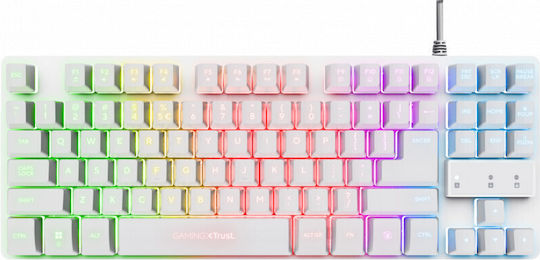 Trust GXT 833 Thado Gaming Tastatur Tenkeyless mit RGB-Beleuchtung (Englisch US) Weiß
