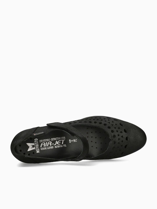 Lederne Damen Ballerinas in Schwarz Farbe