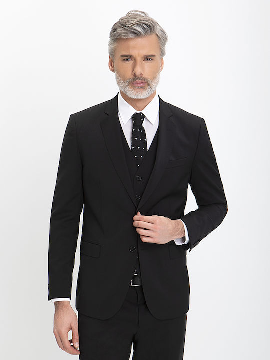 Vardas Three-piece suit Marzotto Slim Fit Vardas Black