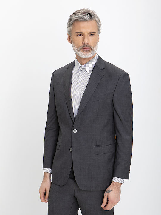 Suit With Micro-Pattern Modern Fit In Grey Vardas Grey