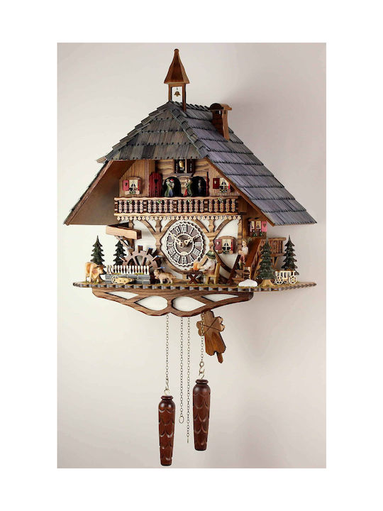 Cuckoo Clock With Handmade Alpine House Representation 53cm