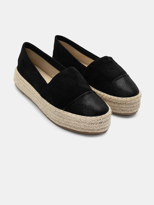 Luigi Women's Synthetic Leather Espadrilles Black