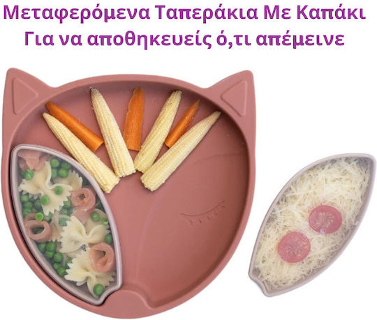 Silicone Plate with Suction and 2 Containers Foxi