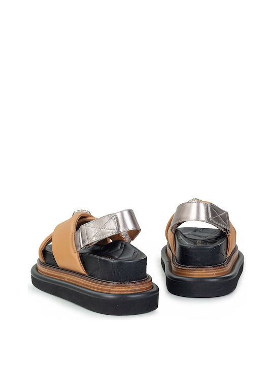 Sandale pentru femei Kurt Geiger Brown Orson Cross Strap Sandal