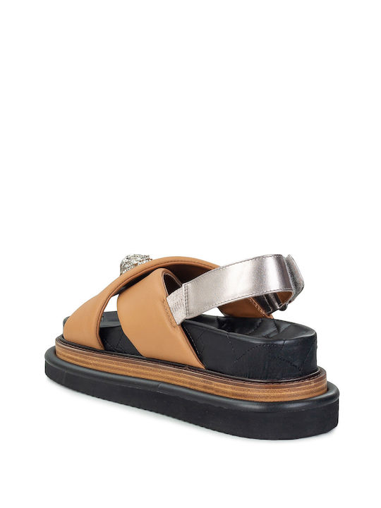 Sandale pentru femei Kurt Geiger Brown Orson Cross Strap Sandal