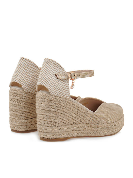 Damenplattformen im Espadrilles-Stil Beige