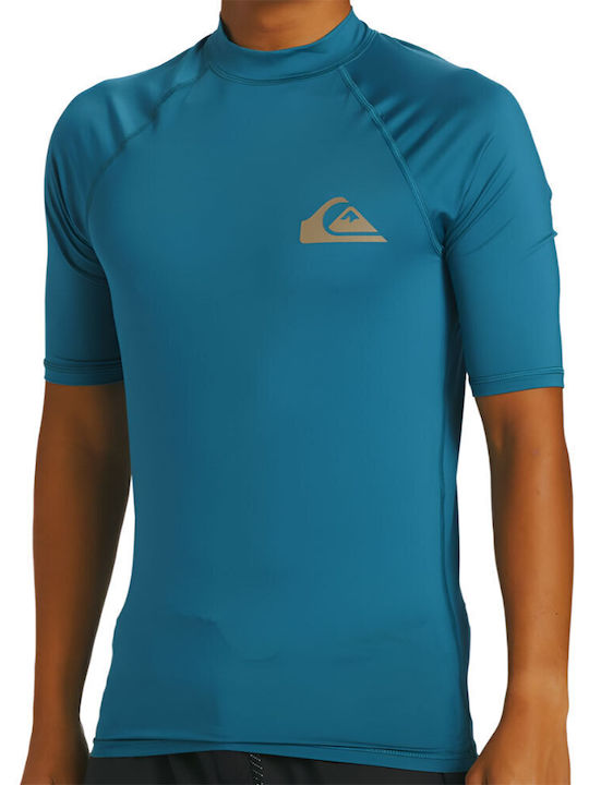 Quiksilver Ανδρική Κοντομάνικη Αντηλιακή Μπλούζα Μπλε