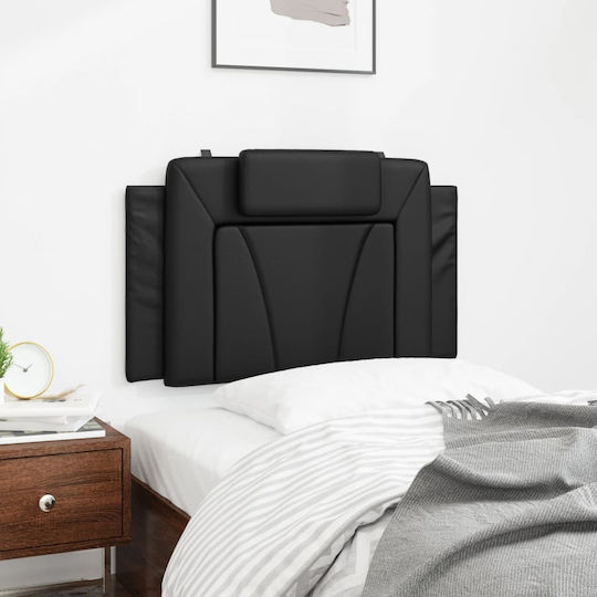 vidaXL LED-Kopfkissen für Kopfteil aus Kunstleder Schwarz 80 x 49 cm