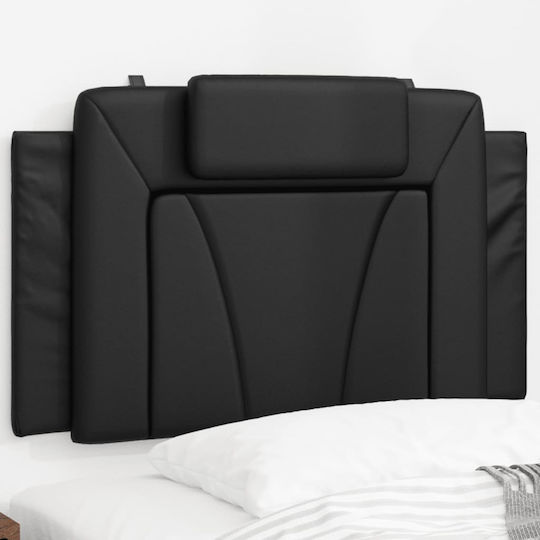 vidaXL LED-Kopfkissen für Kopfteil aus Kunstleder Schwarz 80 x 49 cm