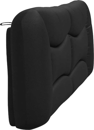 vidaXL Pernă pentru Tăblie de Pat cu LED din Piele Ecologică Neagră 210x48cm