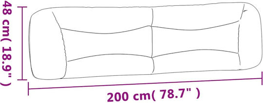 vidaXL Pernă pentru Tăblie de Pat cu LED din Piele Ecologică Neagră 210x48cm