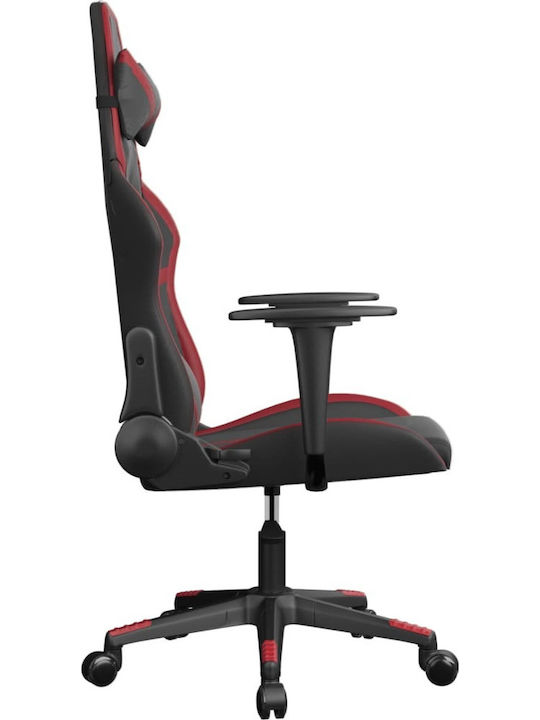 vidaXL 345430 Καρέκλα Gaming Δερματίνης με Ρυθμιζόμενα Μπράτσα Μαύρο / Κόκκινο