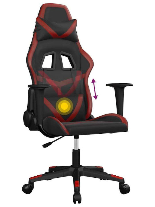 vidaXL 345430 Καρέκλα Gaming Δερματίνης με Ρυθμιζόμενα Μπράτσα Μαύρο / Κόκκινο